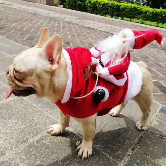 Weihnachtsoutfit für Hunde – rote Weihnachtsmann-Pullover für Hunde-Leyna Moda