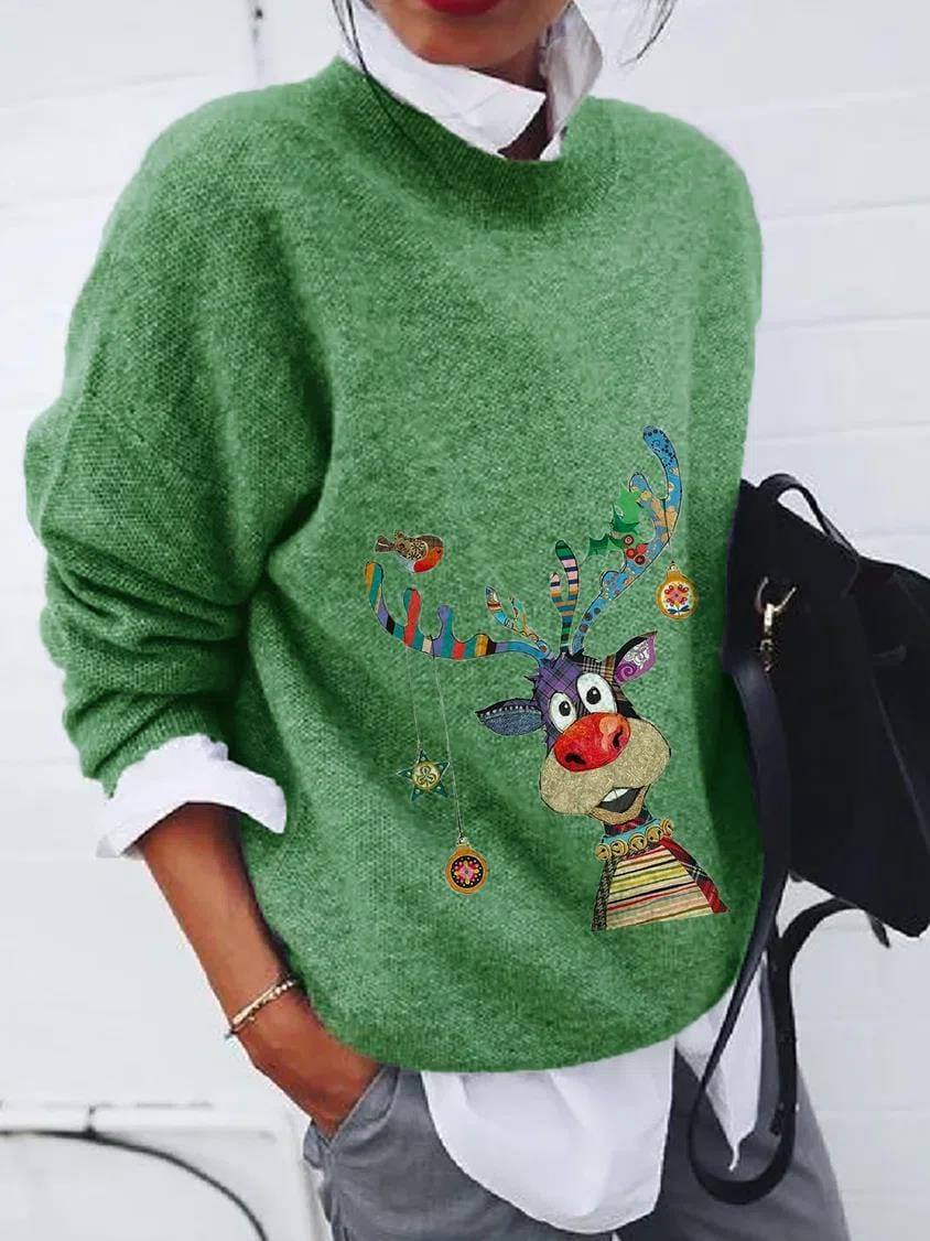 Weihnachtspullover – gestrickt – lockere Passform – hässlicher Weihnachtspullover – Winterkleidung für Frauen-HauteBerlin