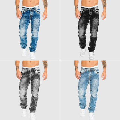 Weit geschnittene Jeans – verwaschen – tief sitzend – Baggy-Jeans – Herrenjeans-HauteBerlin