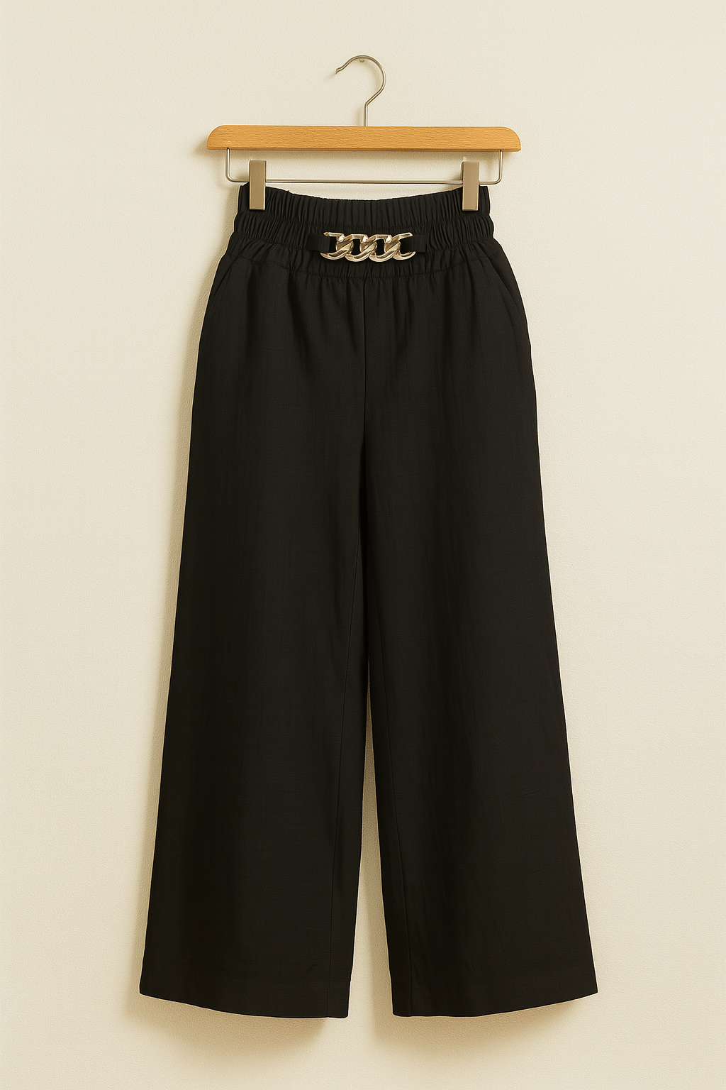 Weite Hosen – Elastischer Bund – Lockere Passform – Hosen mit hoher Taille – Damenhosen-HauteBerlin