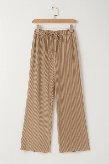 Weite Hosen | Kordelzug | Elastischer Bund | Gerippte Hosen | Damenhosen-HauteBerlin