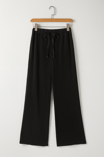 Weite Hosen | Kordelzug | Elastischer Bund | Gerippte Hosen | Damenhosen-HauteBerlin