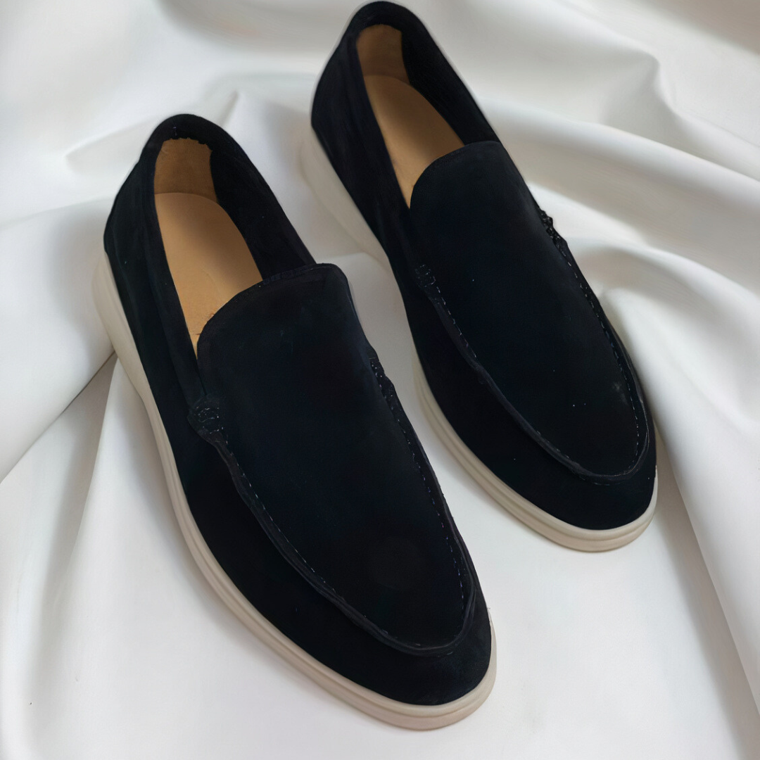 Wildleder-Loafer – Bequeme Slipper für Herren mit Gummisohle-HauteBerlin