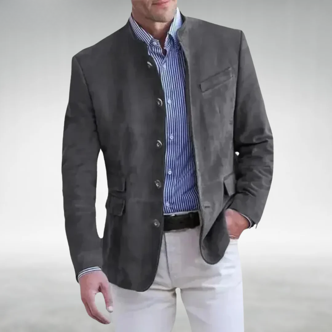 Wildlederblazer – Stylischer einreihiger Blazer für Männer-HauteBerlin