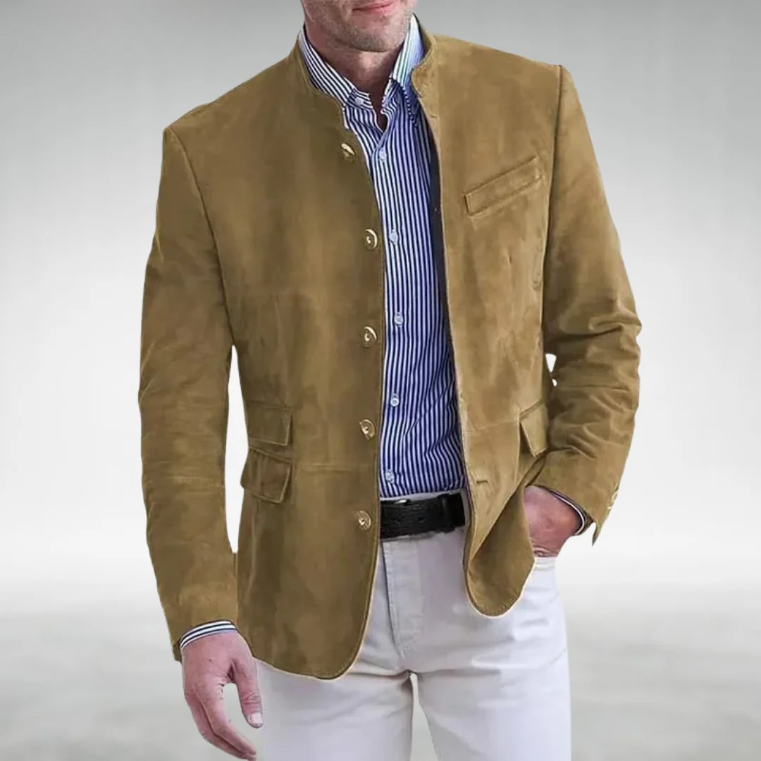 Wildlederblazer – Stylischer einreihiger Blazer für Männer-HauteBerlin