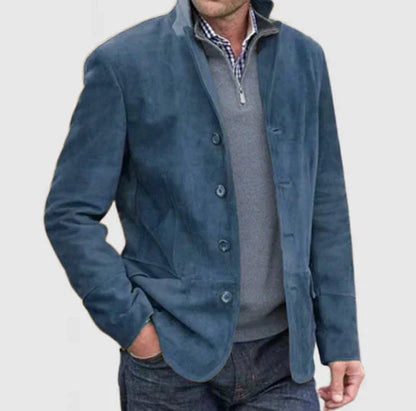Wildlederjacke | Einreihig | Kunstwildleder | Vintage-Jacke | Herrenjacken-HauteBerlin