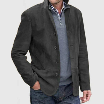 Wildlederjacke | Einreihig | Kunstwildleder | Vintage-Jacke | Herrenjacken-HauteBerlin