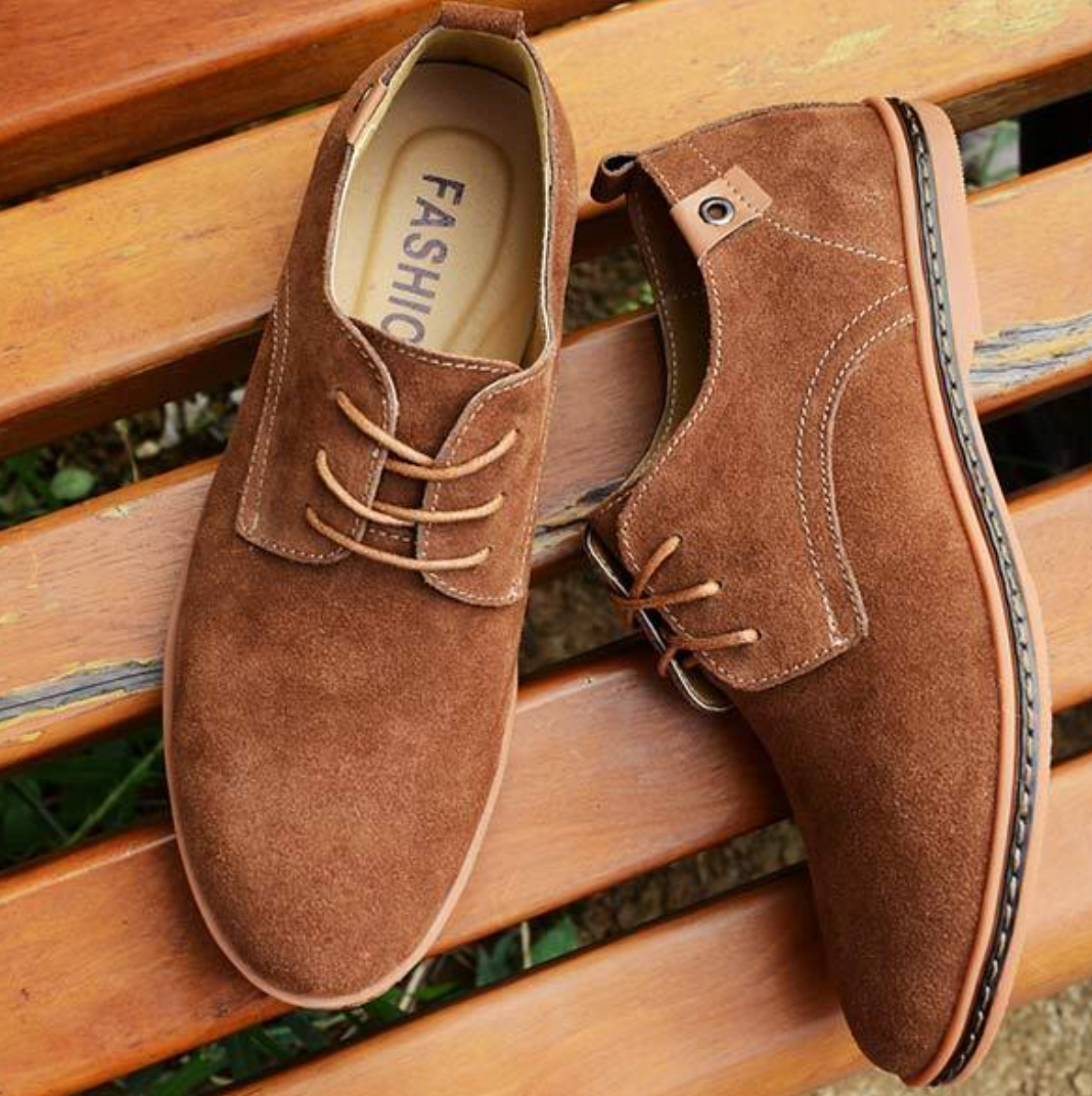 Wildlederschuhe - Stylische Herren Schnürschuhe zum Laufen aus Leder-HauteBerlin