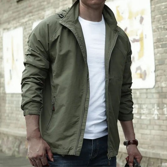 Winddichte Jacke – mit Kapuze – Reißverschluss – leichte Jacke – Freizeitjacken für Männer-HauteBerlin