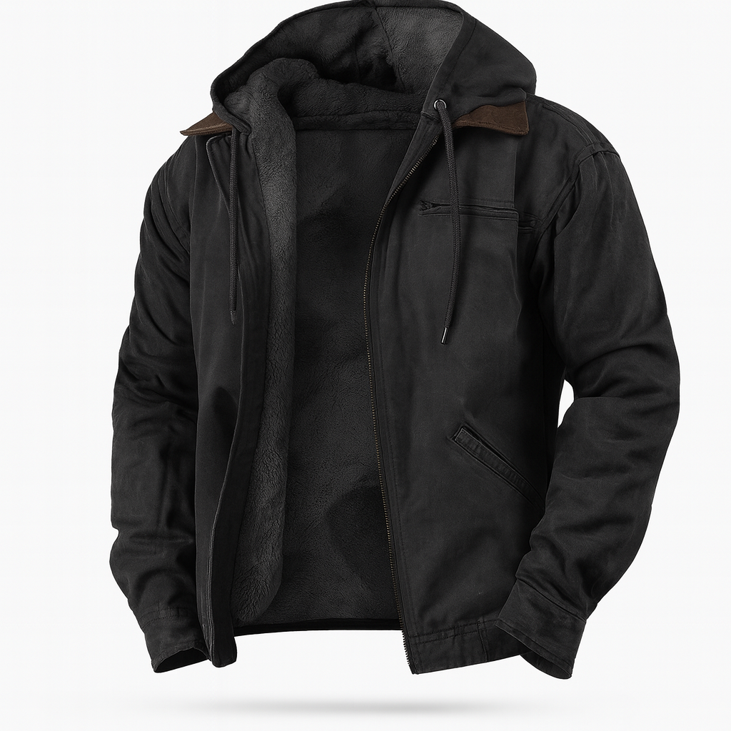 Winterjacke – Freizeit – Mit Fleece gefüttert – Kapuzenjacke – Herrenjacke-HauteBerlin