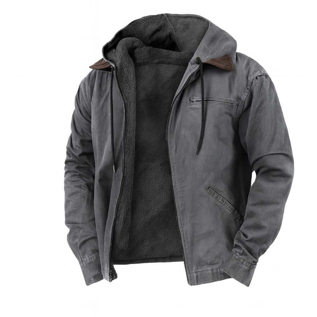 Winterjacke – Freizeit – Mit Fleece gefüttert – Kapuzenjacke – Herrenjacke-HauteBerlin