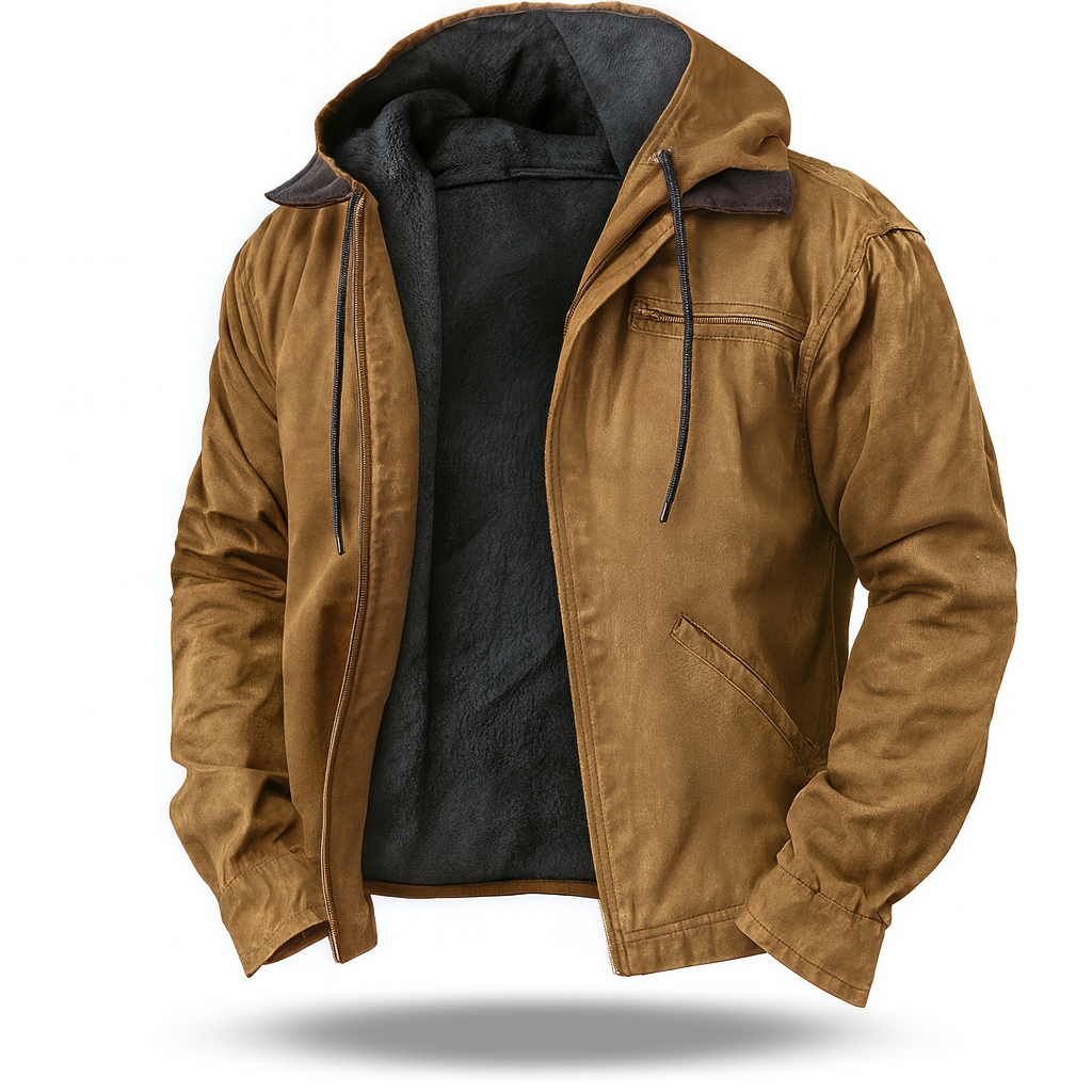 Winterjacke – Freizeit – Mit Fleece gefüttert – Kapuzenjacke – Herrenjacke-HauteBerlin