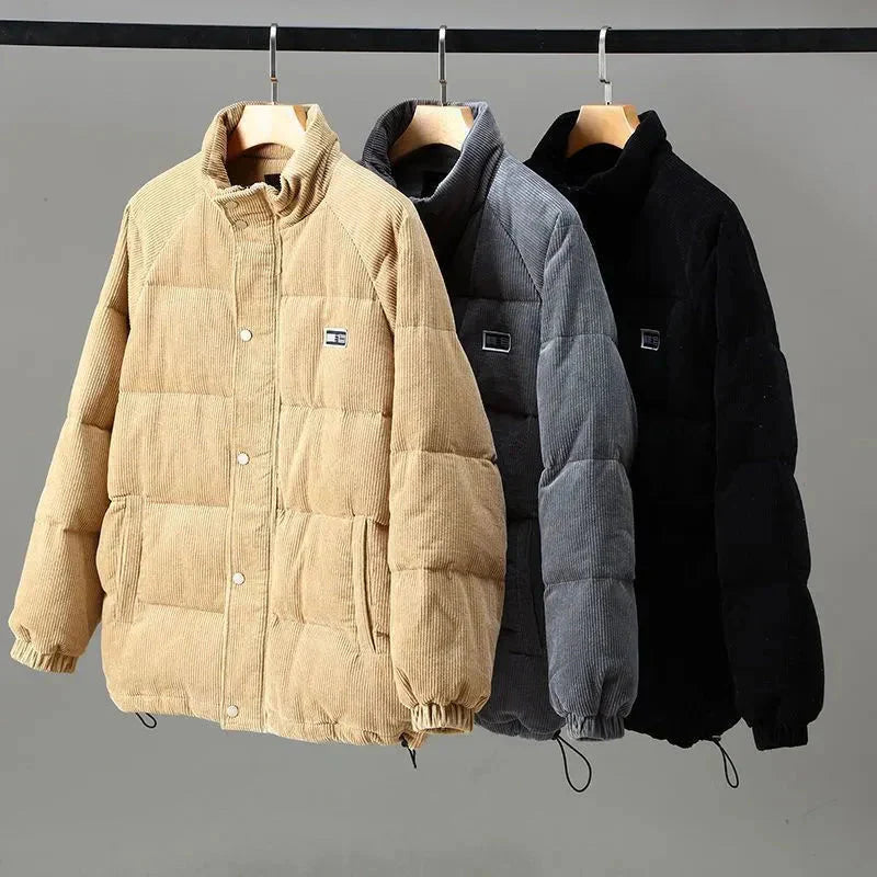 Winterjacke - Herren Zip-Up Cord - Puffer-Daunenjacke-HauteBerlin