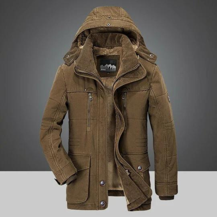Winterjacke | Reißverschluss | Kapuze | Sherpa-Futter | Herren-Winterjacke-HauteBerlin