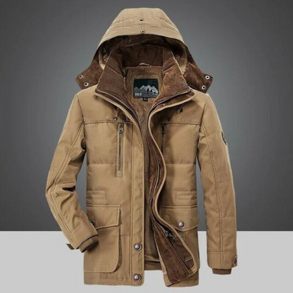 Winterjacke | Reißverschluss | Kapuze | Sherpa-Futter | Herren-Winterjacke-HauteBerlin