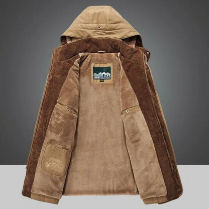 Winterjacke | Reißverschluss | Kapuze | Sherpa-Futter | Herren-Winterjacke-HauteBerlin