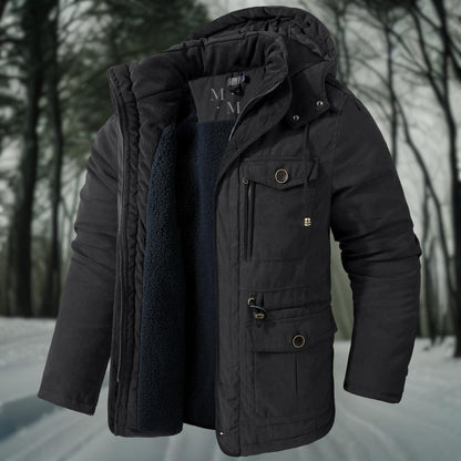 Winterjacke – mit Kapuze – mit Fleece gefüttert - Daunenjacke – Wintermäntel und -jacken für Herren-HauteBerlin