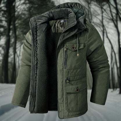 Winterjacke – mit Kapuze – mit Fleece gefüttert - Daunenjacke – Wintermäntel und -jacken für Herren-HauteBerlin