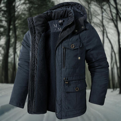 Winterjacke – mit Kapuze – mit Fleece gefüttert - Daunenjacke – Wintermäntel und -jacken für Herren-HauteBerlin