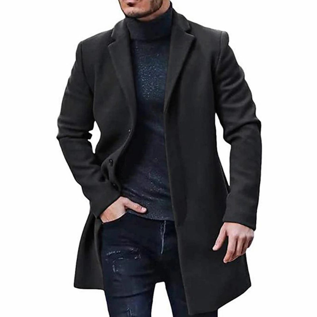 Wolljacke - Einreihig - Mittellang - Trenchcoat aus Wolle - Winterjacke für Männer-HauteBerlin