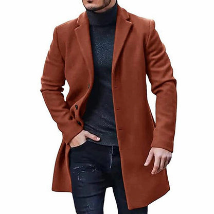 Wolljacke - Einreihig - Mittellang - Trenchcoat aus Wolle - Winterjacke für Männer-HauteBerlin