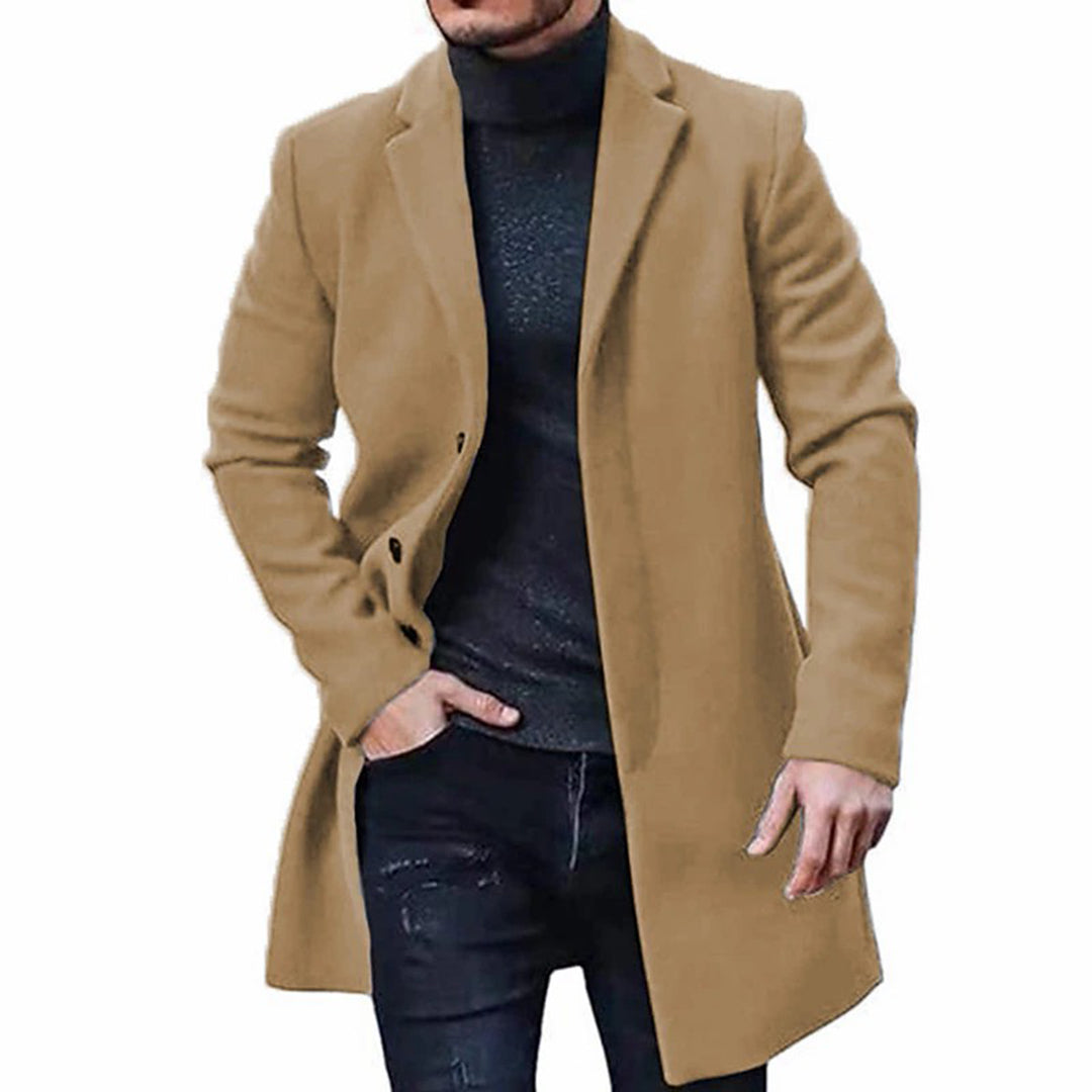 Wolljacke - Einreihig - Mittellang - Trenchcoat aus Wolle - Winterjacke für Männer-HauteBerlin