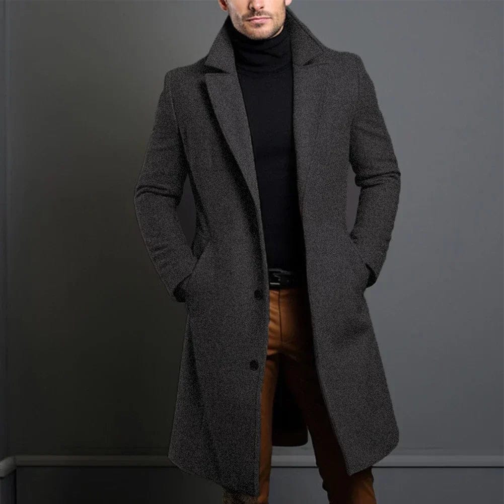 Wollmantel – Einreihiger Winter-Trenchcoat für Herren-HauteBerlin