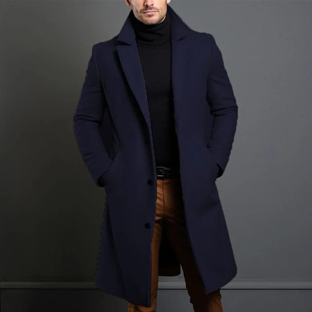 Wollmantel – Einreihiger Winter-Trenchcoat für Herren-HauteBerlin