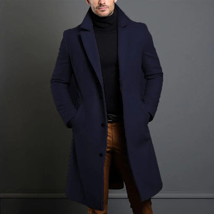 Wollmantel – Einreihiger Winter-Trenchcoat für Herren-HauteBerlin