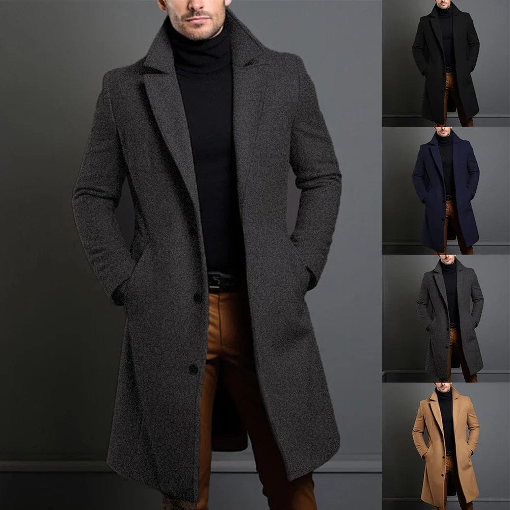 Wollmantel – Einreihiger Winter-Trenchcoat für Herren-HauteBerlin