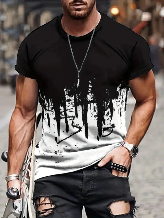 Zachary T-Shirt | Herren Casual Splash Print Hemd-HauteBerlin