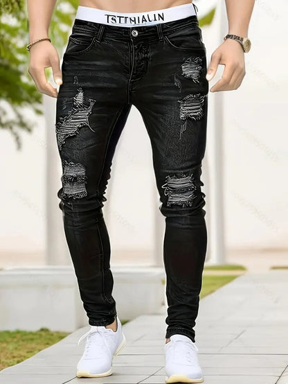 Zayden Zerrissene Jeans | Trendige Slim Fit Jeans für Männer-HauteBerlin
