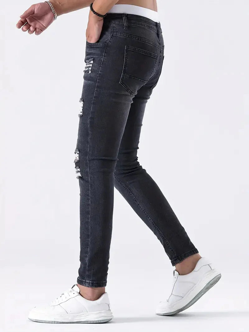 Zayden Zerrissene Jeans | Trendige Slim Fit Jeans für Männer-HauteBerlin