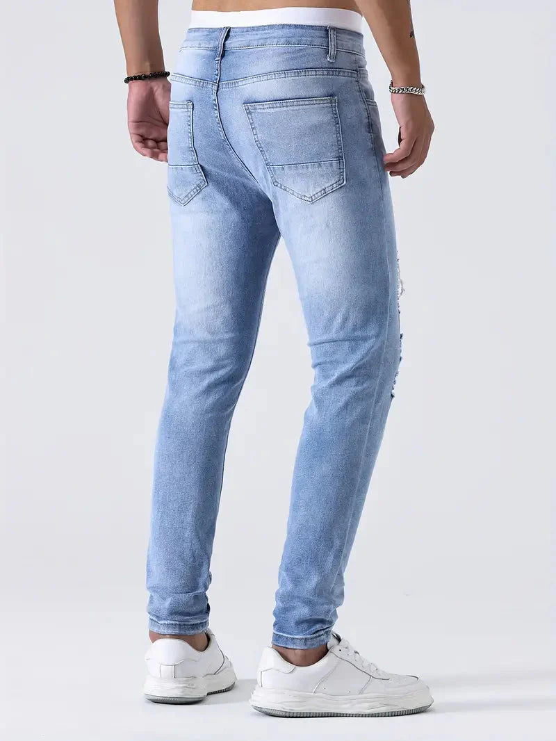 Zayden Zerrissene Jeans | Trendige Slim Fit Jeans für Männer-HauteBerlin