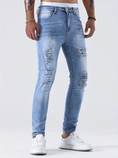 Zayden Zerrissene Jeans | Trendige Slim Fit Jeans für Männer-HauteBerlin