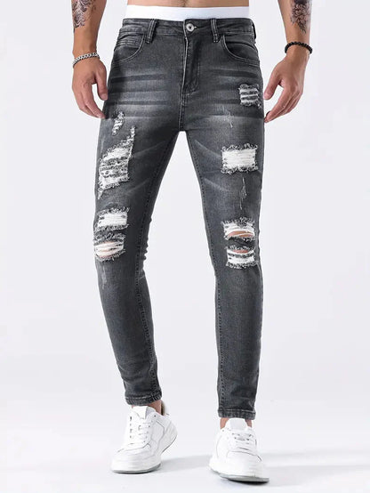 Zayden Zerrissene Jeans | Trendige Slim Fit Jeans für Männer-HauteBerlin