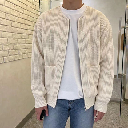Zip Cardigan - Chunky - Rippenstrick - Strickjacke - Herren Strickjacke-HauteBerlin