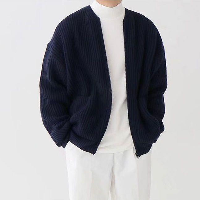 Zip Cardigan - Chunky - Rippenstrick - Strickjacke - Herren Strickjacke-HauteBerlin