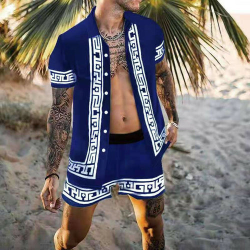 Zweiteiler – mit Knöpfen – Kurzarm – Hemd und Shorts – Sommerkleidung für Herren-HauteBerlin