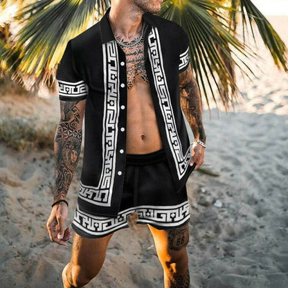 Zweiteiler – mit Knöpfen – Kurzarm – Hemd und Shorts – Sommerkleidung für Herren-HauteBerlin