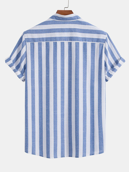 Zweiteiliges Set | Kurzarm | Leinen | Hemd- und Hosenset | Sommerkleidung für Männer-HauteBerlin