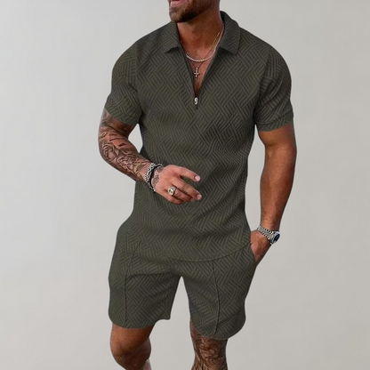 Zweiteiliges Set | Kurzarm | Poloshirt | Shirt & Shorts Set | Herrenbekleidung-HauteBerlin