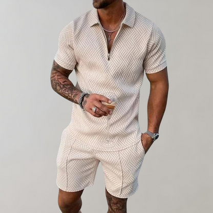 Zweiteiliges Set | Kurzarm | Poloshirt | Shirt & Shorts Set | Herrenbekleidung-HauteBerlin