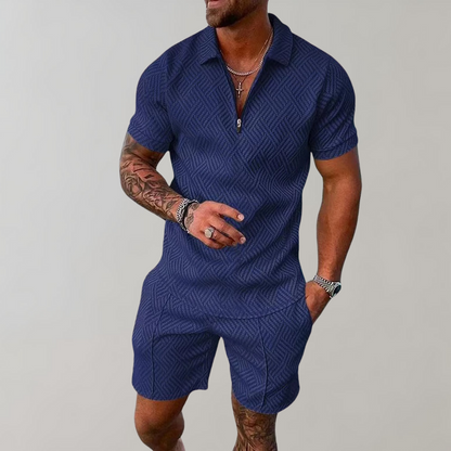 Zweiteiliges Set | Kurzarm | Poloshirt | Shirt & Shorts Set | Herrenbekleidung-HauteBerlin