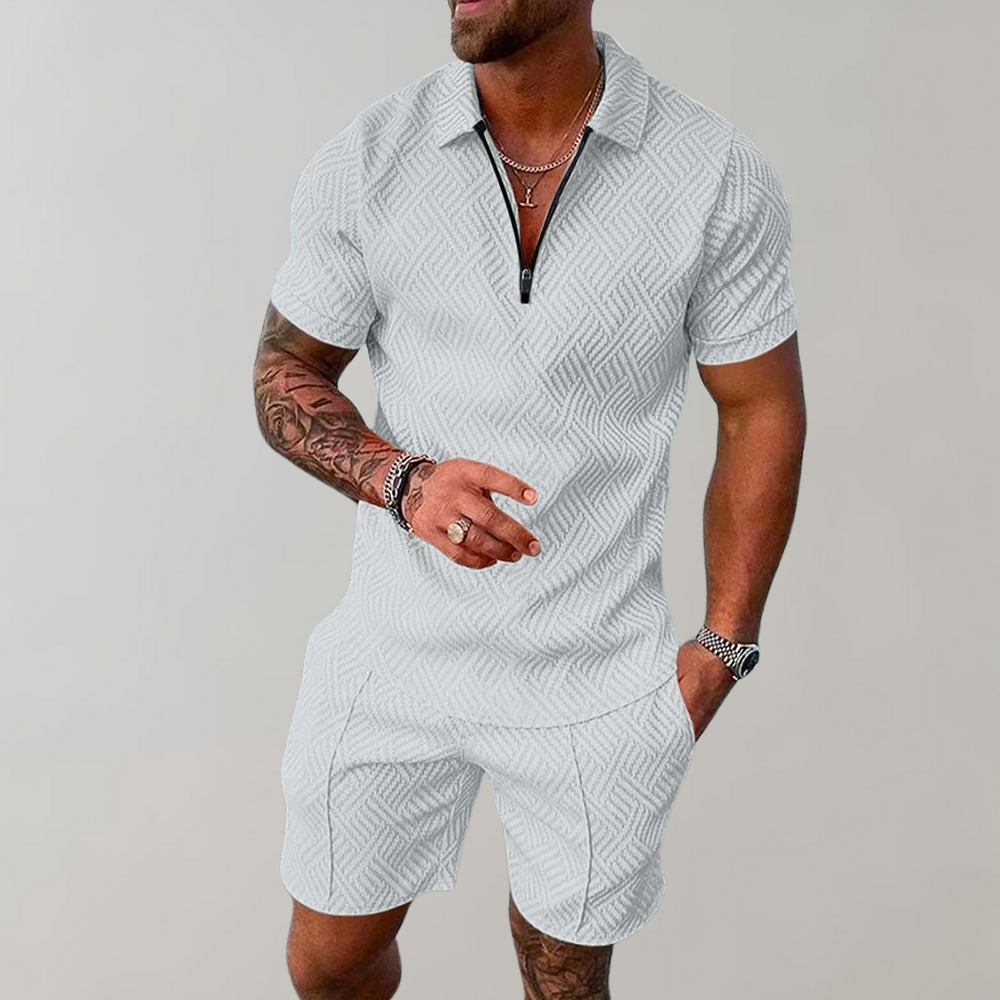 Zweiteiliges Set | Kurzarm | Poloshirt | Shirt & Shorts Set | Herrenbekleidung-HauteBerlin