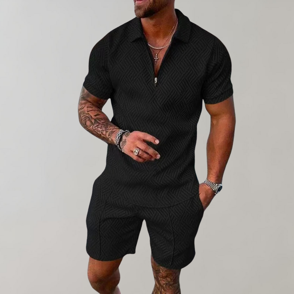 Zweiteiliges Set | Kurzarm | Poloshirt | Shirt & Shorts Set | Herrenbekleidung-HauteBerlin