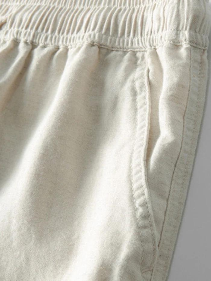 Zweiteiliges Set | Kurze Ärmel | Geknöpft | Leinenkleidung | Leinenhosen für Männer-HauteBerlin