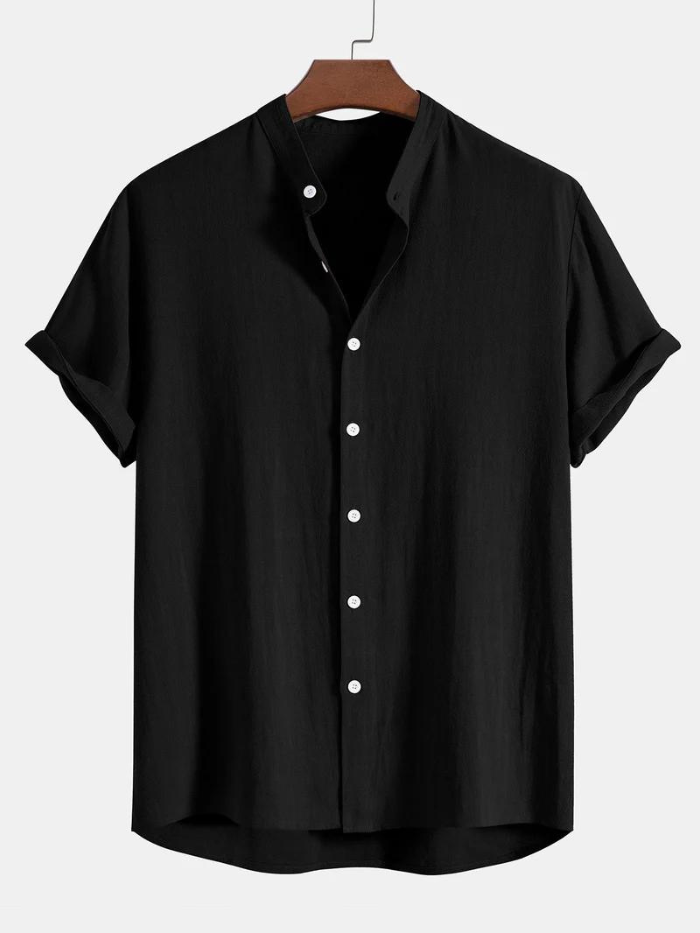Zweiteiliges Set | Kurze Ärmel | Geknöpft | Leinenkleidung | Leinenhosen für Männer-HauteBerlin