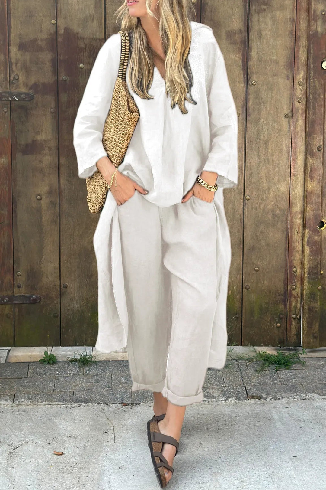 Zweiteiliges Set – Lässiges Oversize-Set aus Bluse und Hose für Damen für den Sommer-HauteBerlin