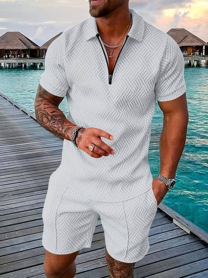 Zweiteiliges Set - Sommer - Kurzarm - Shorts - Herrenbekleidung-HauteBerlin